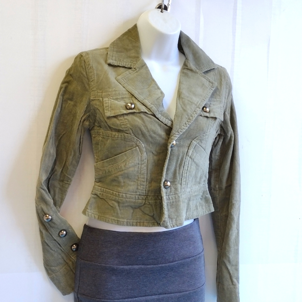 Soprano Women's Corduroy Jacket Cropped Size M